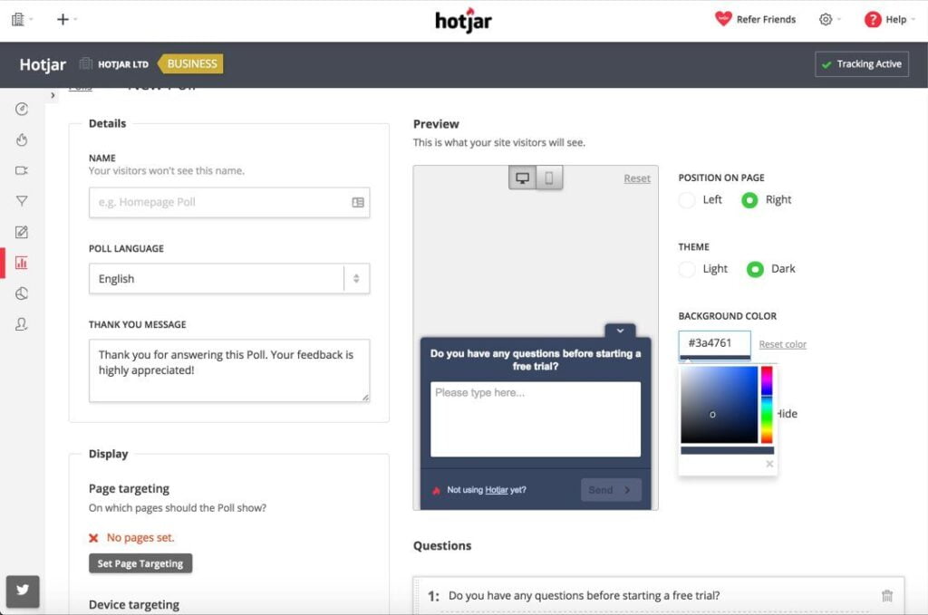 hotjar survey 1 Hotjar survey