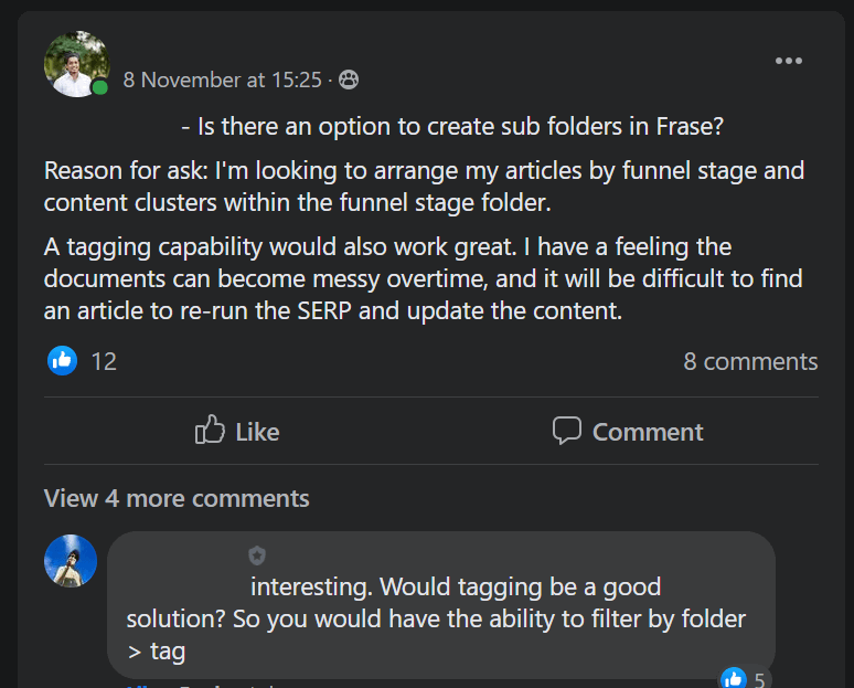 Fase support Frase support