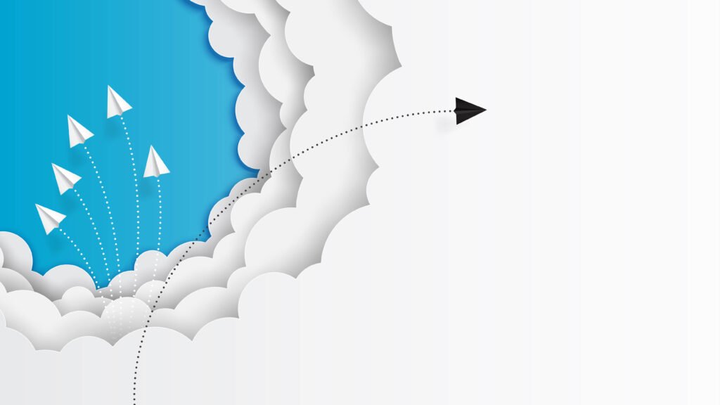 Brand personality Unique brand personality illustration showing planes