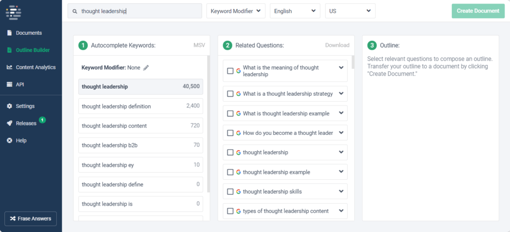 Frase for question research