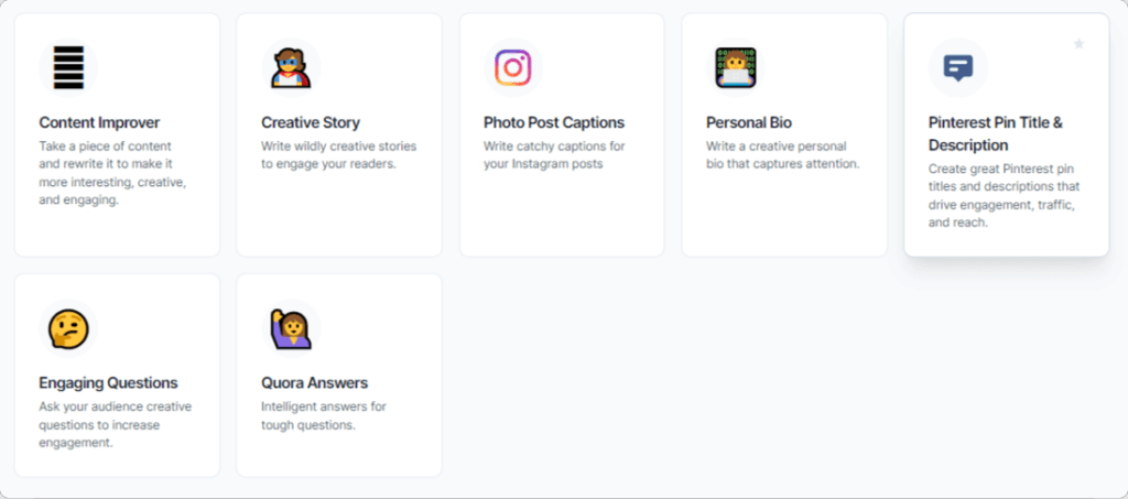 Jasper social media content templates