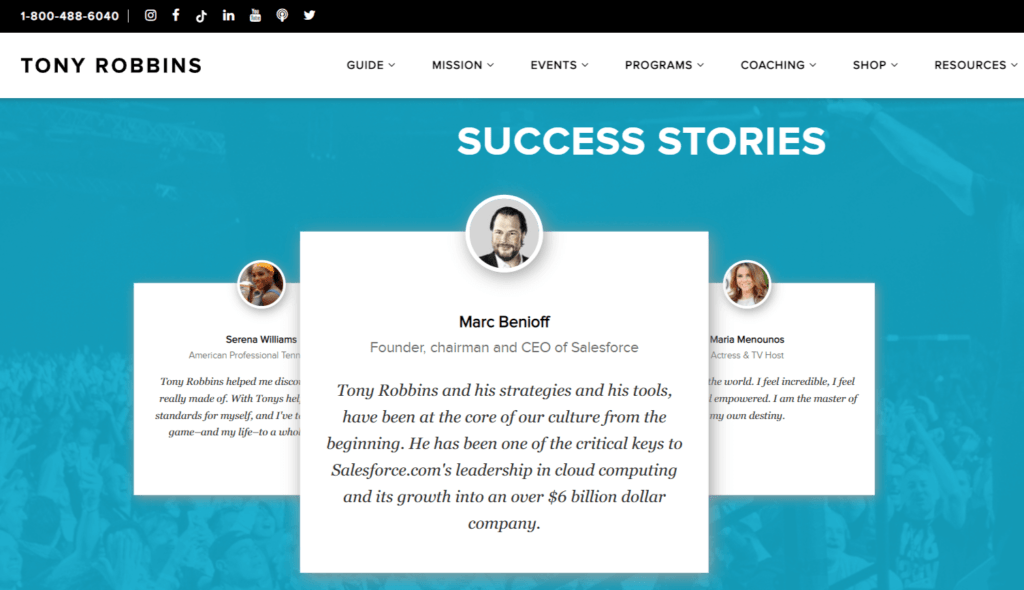 Irresistible offer example on Tony Robbins site Irresistible offer example on Tony Robbins site