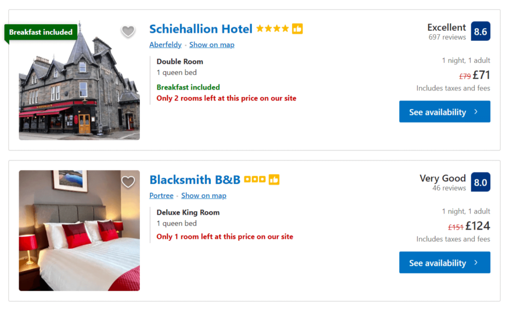 Scarcity element on booking.com siet to create irresistible offers Scarcity element on booking.com siet to create irresistible offers