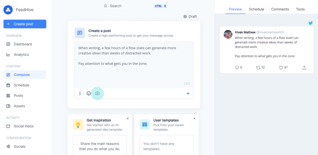 FeedHive AI content generator