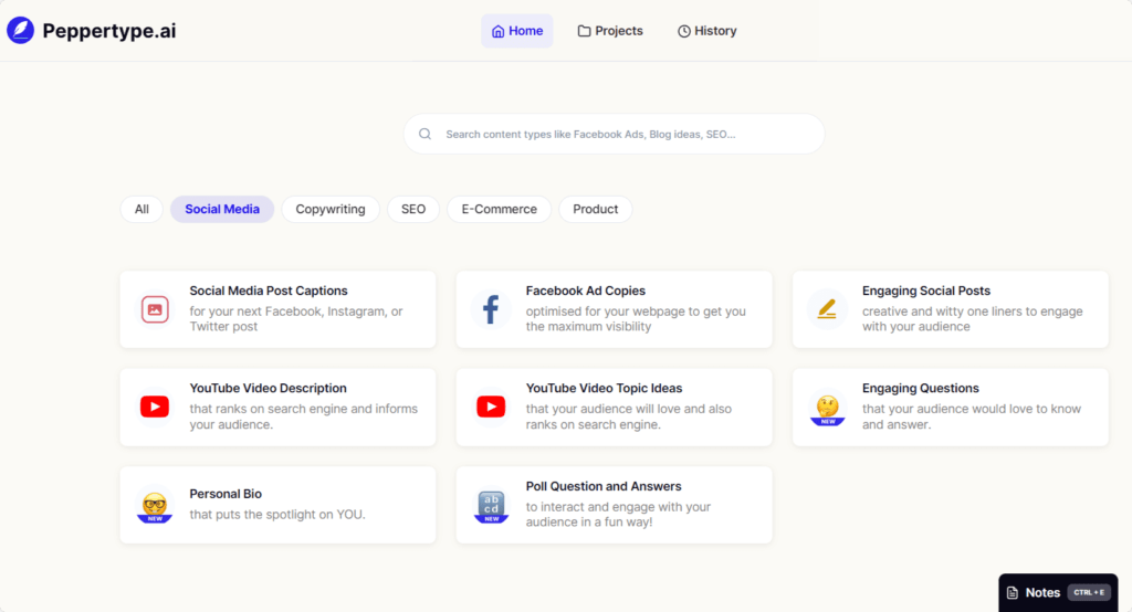 Peppertype AI social media tool