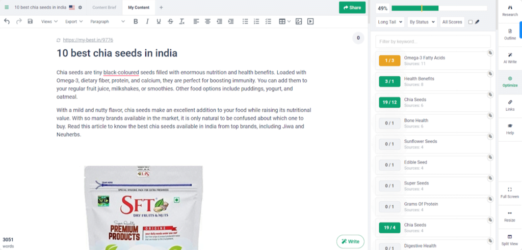Frase content optimization