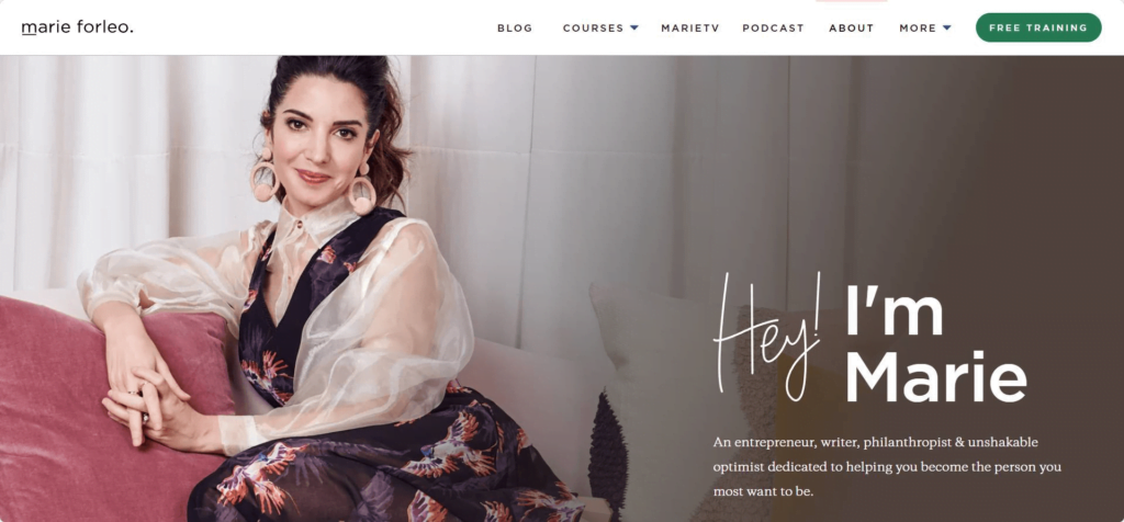 Marie Forleo website copy