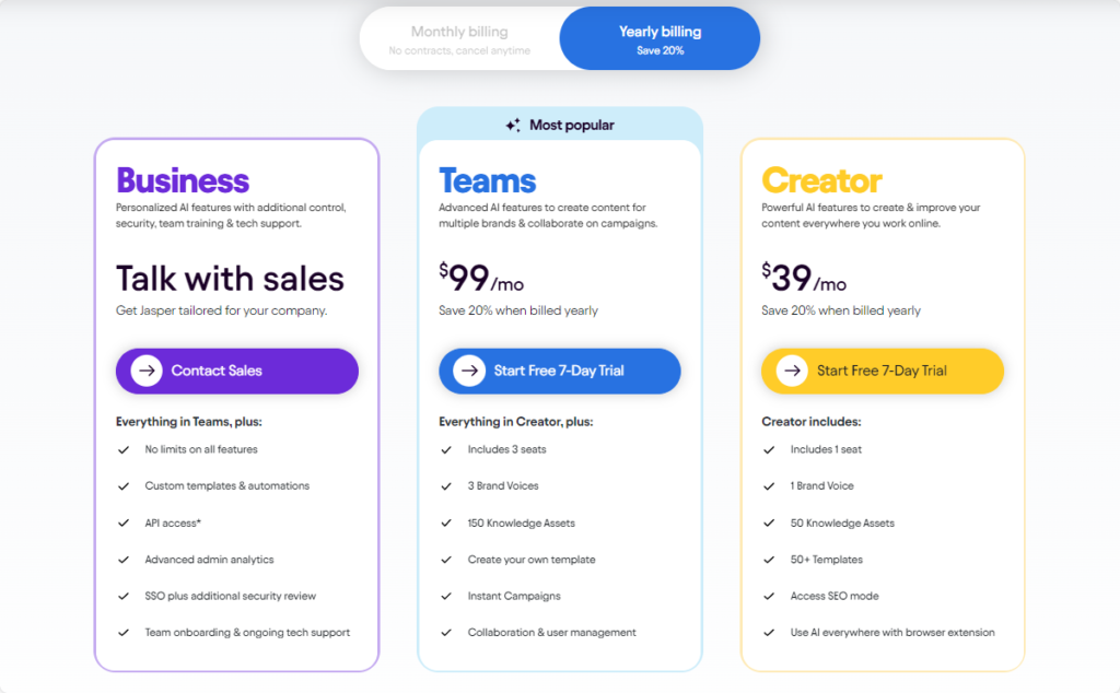 Jasper AI pricing Jasper AI pricing